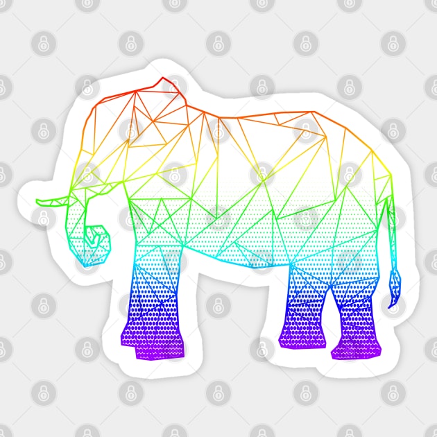 Elephant Art - Rainbow Sticker by Zen Cosmos Official